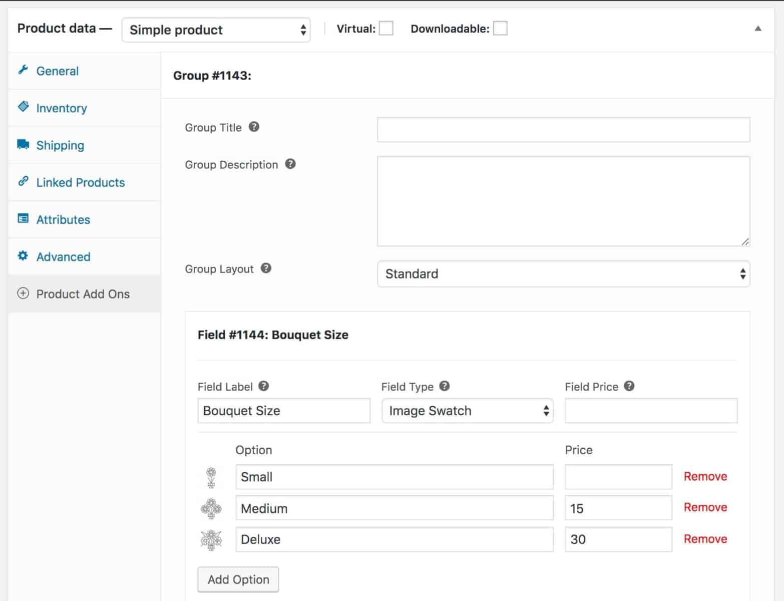 WooCommerce flower shop customisable settings