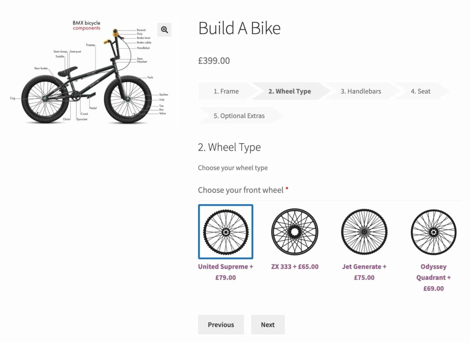 Build a bike composite product in WooCommerce
