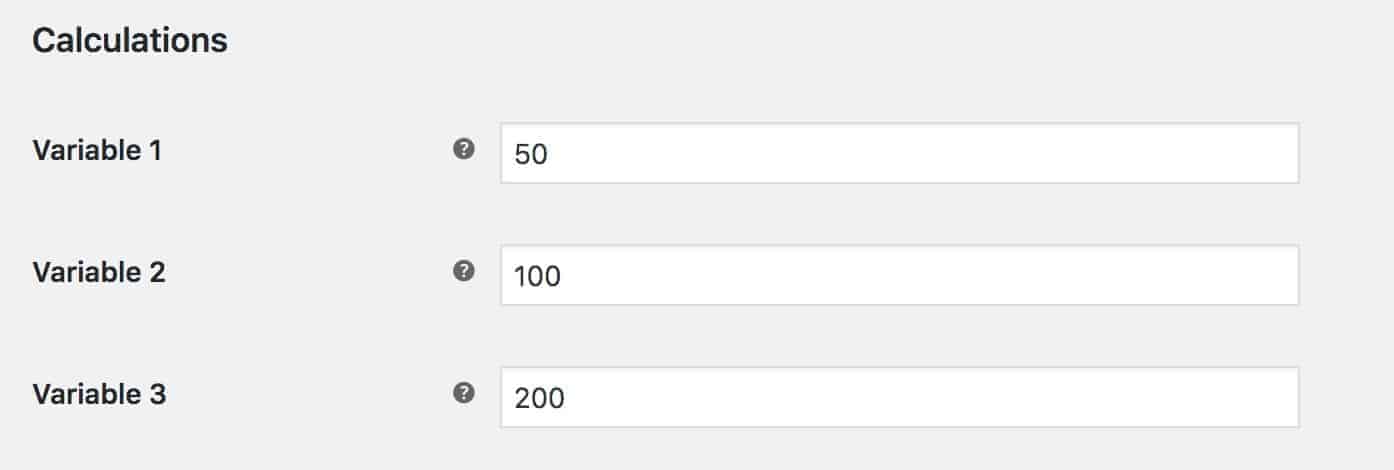 Product price calculation global variables