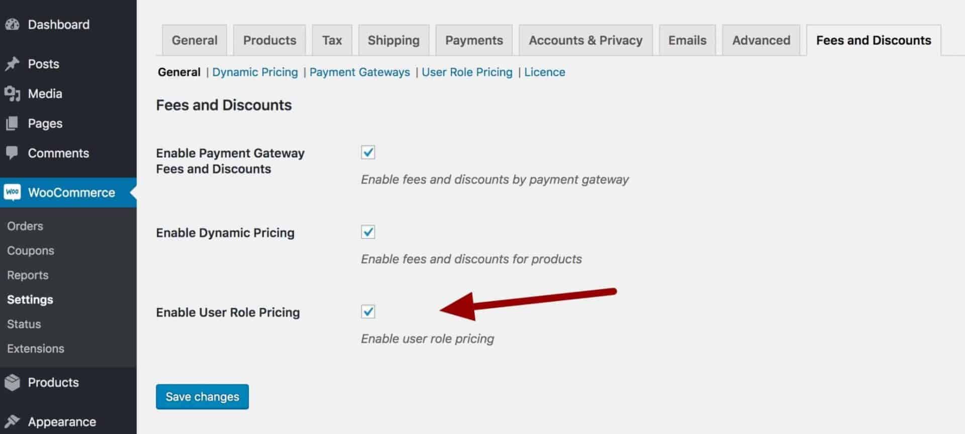 Enable WooCommerce user role pricing