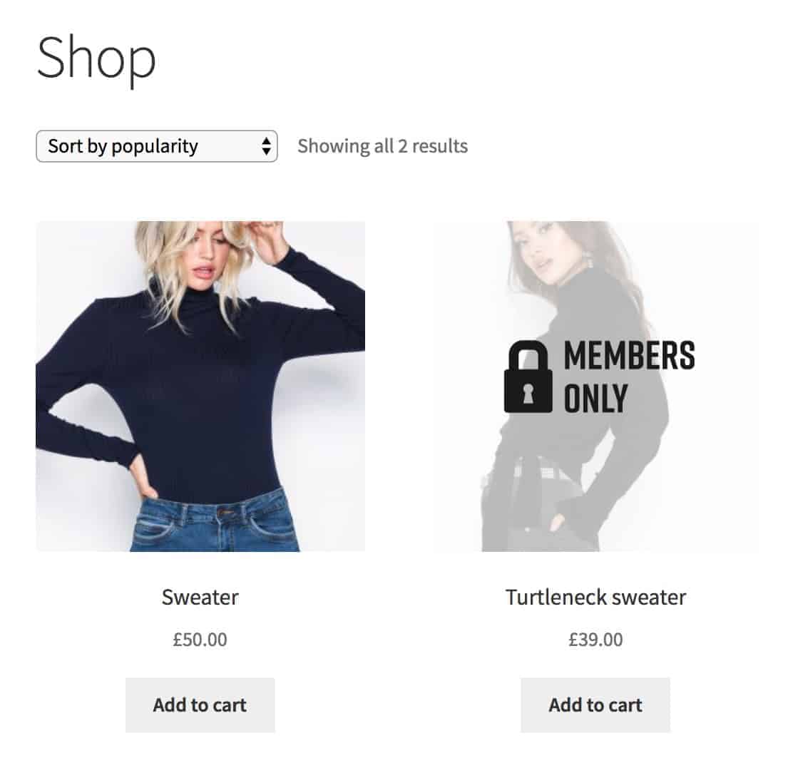 WooCommerce members only products