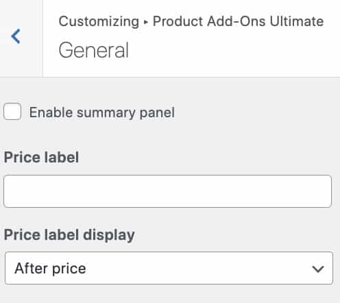 Setting a global price label with the Customizer