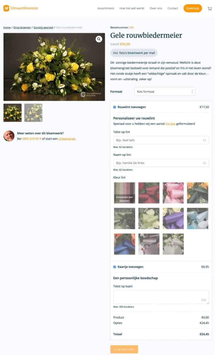 WooCommerce funeral flower shop