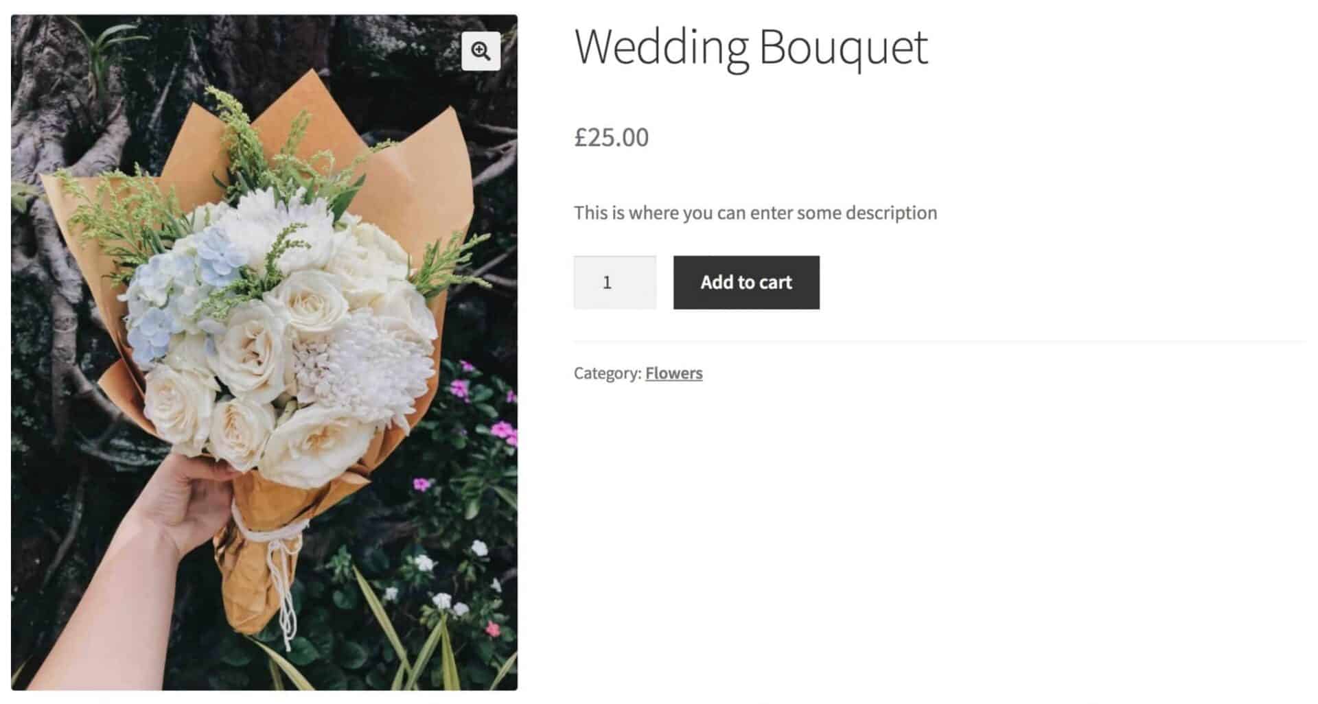 WooCommerce bouquet product