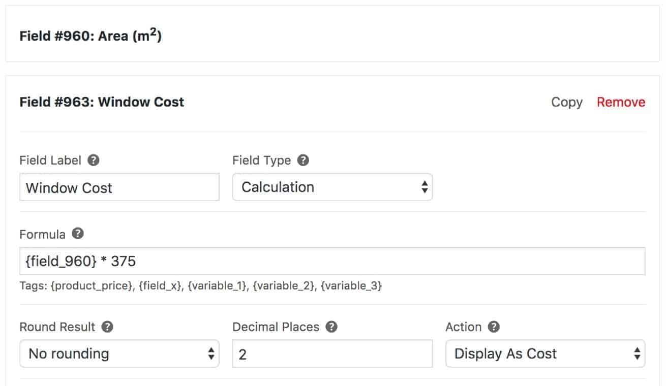 Product cost calculator