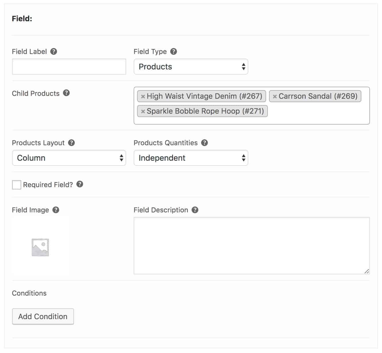 WooCommerce complete the look settings