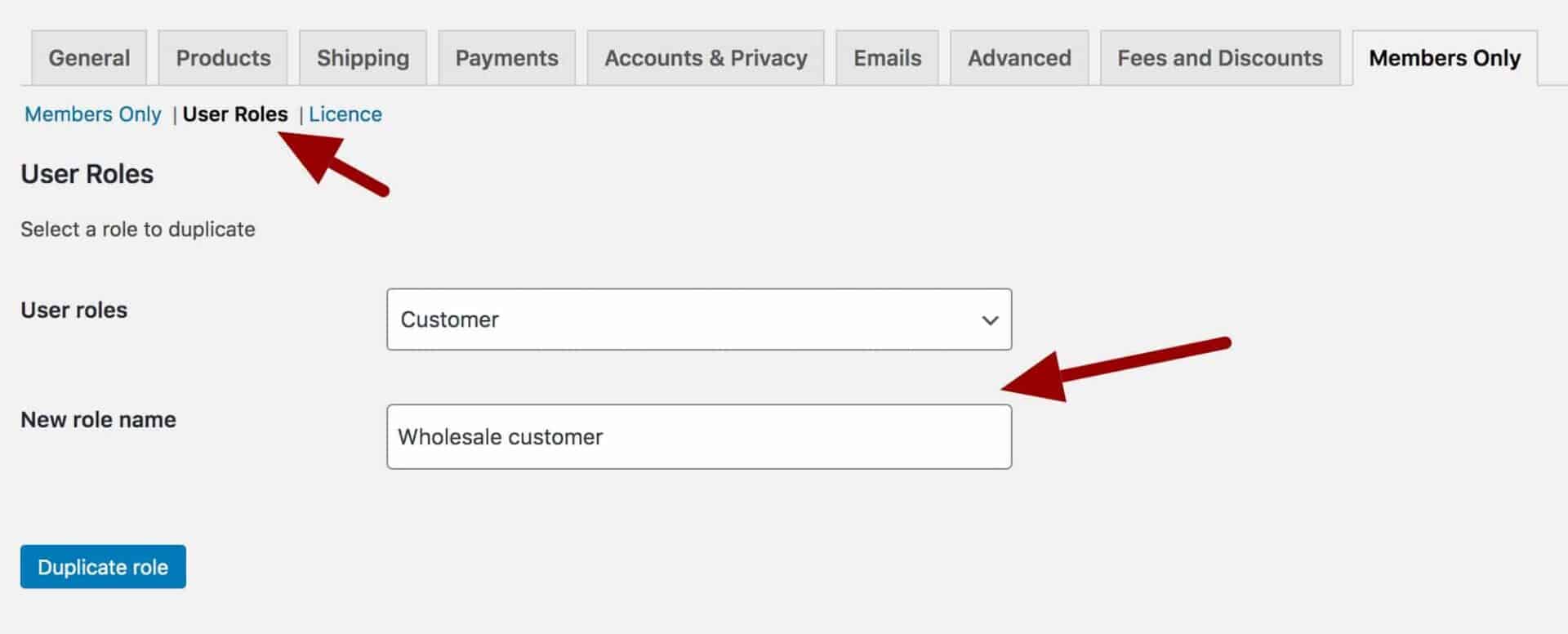 Create WooCommerce wholesale customer user role with Members Only plugin