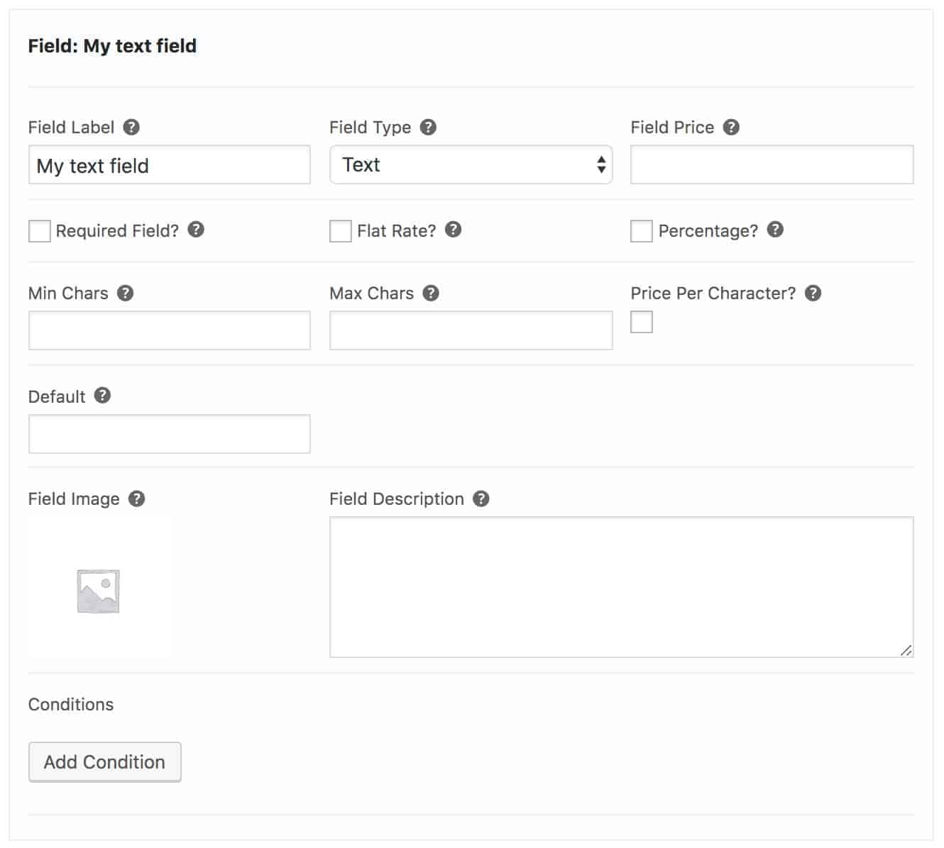 WooCommerce text input