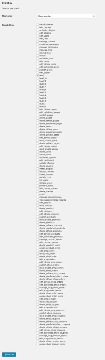 WooCommerce edit user role