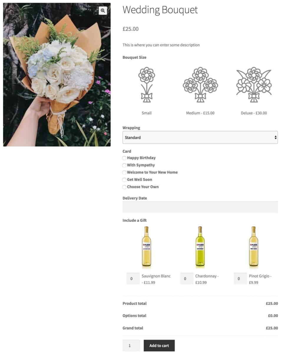 WooCommerce flower shop - finished product