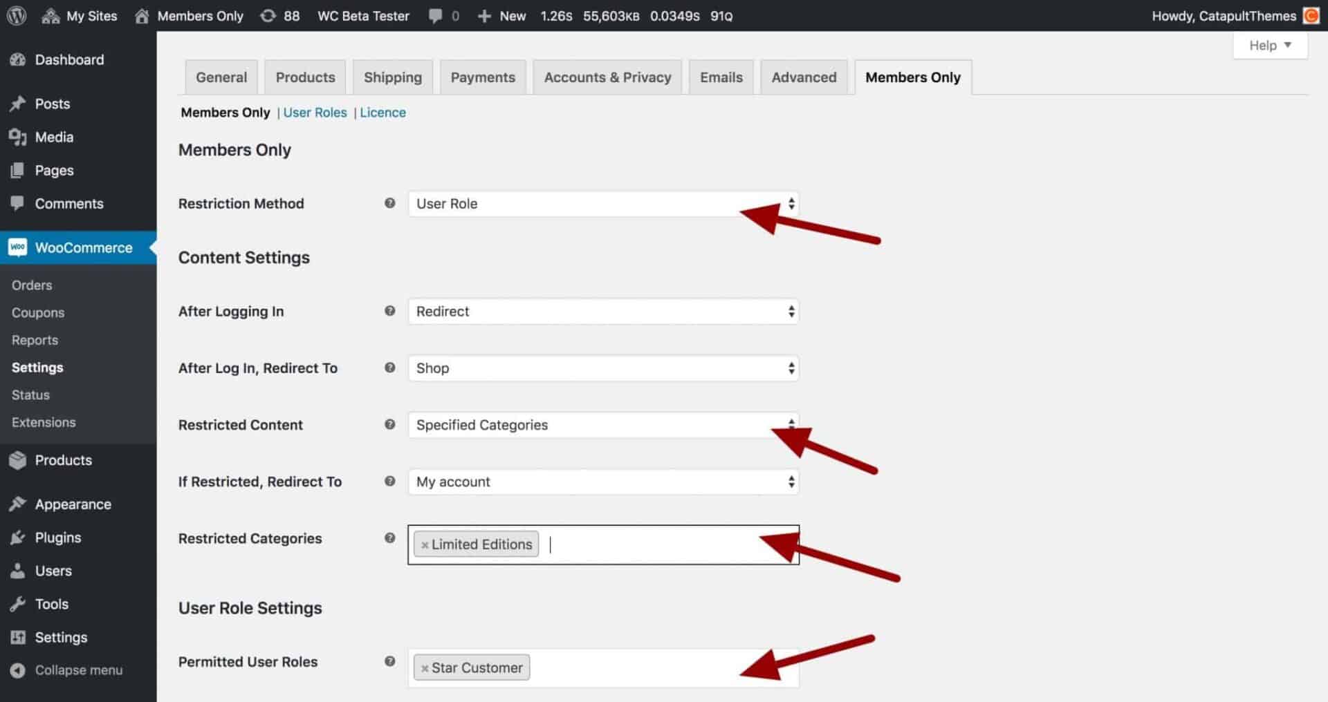 WooCommerce hide products in categories by user roles