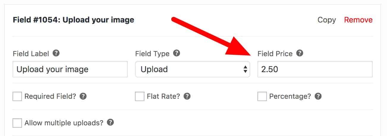 Editing the Field Price box in WooCommerce.