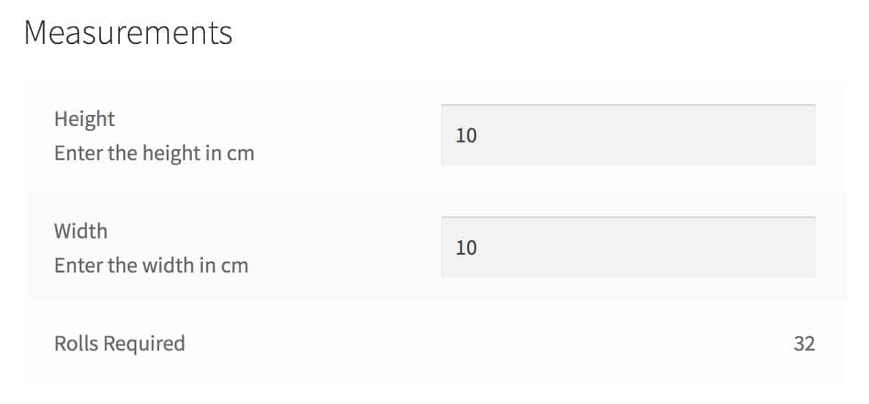 WooCommerce measurement price calculator