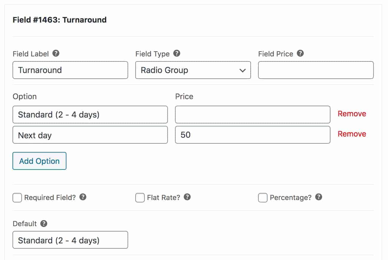 WooCommerce next day service surcharge