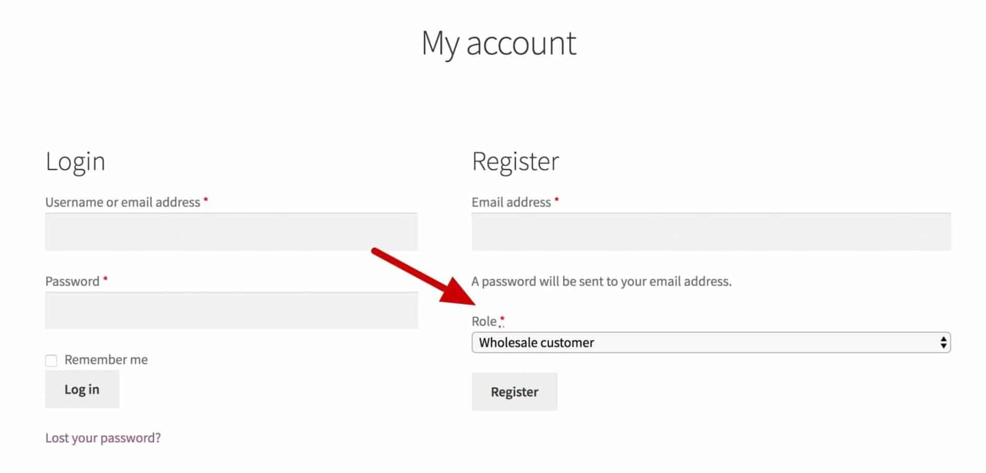 WooCommerce wholesale user registration form