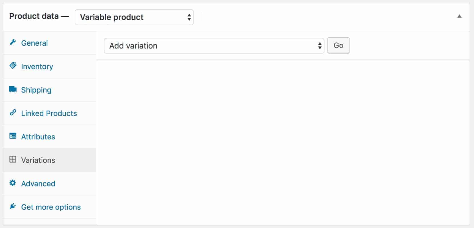 WooCommerce variation settings