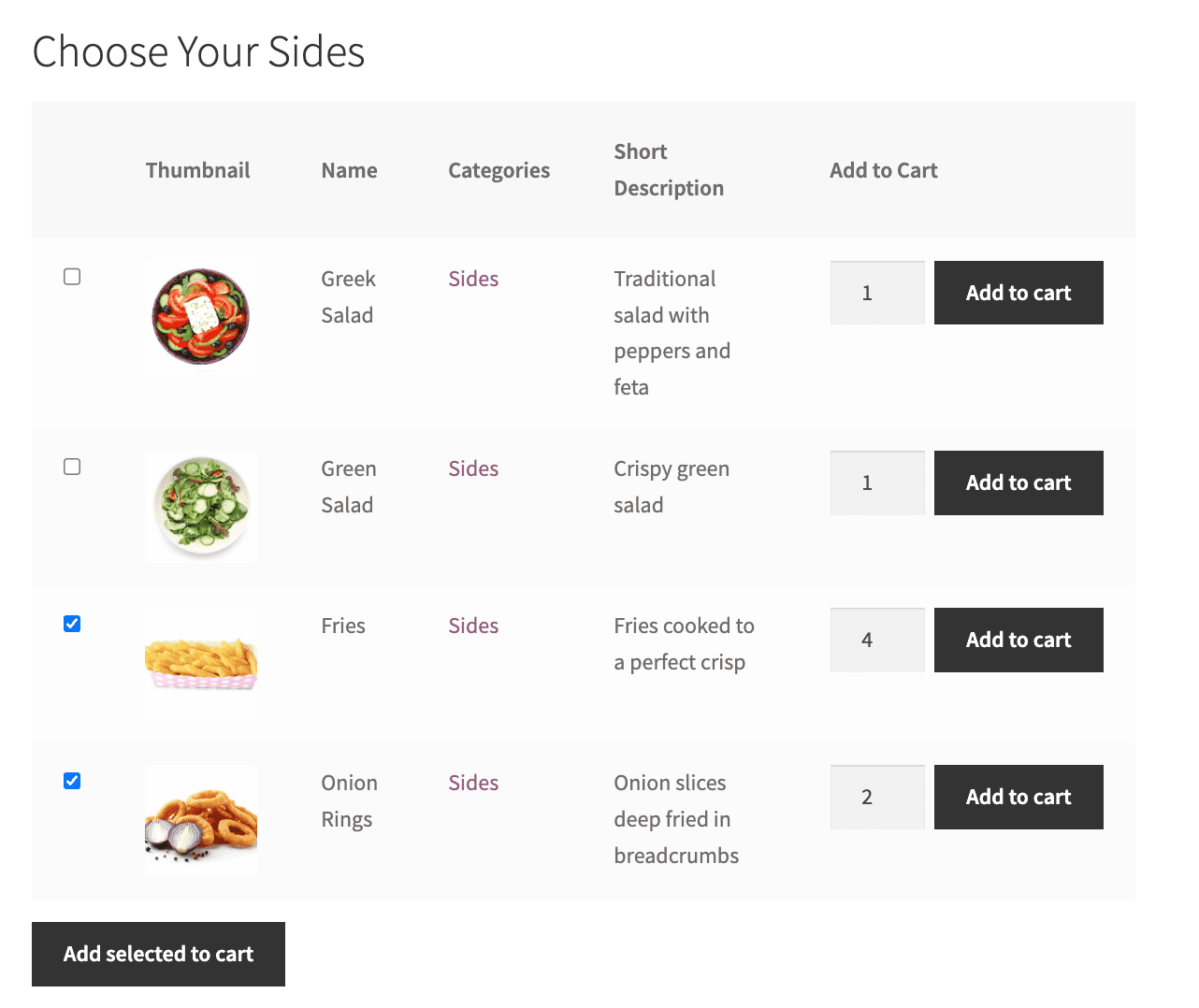 Display products by category so customers can add multiple items to their cart