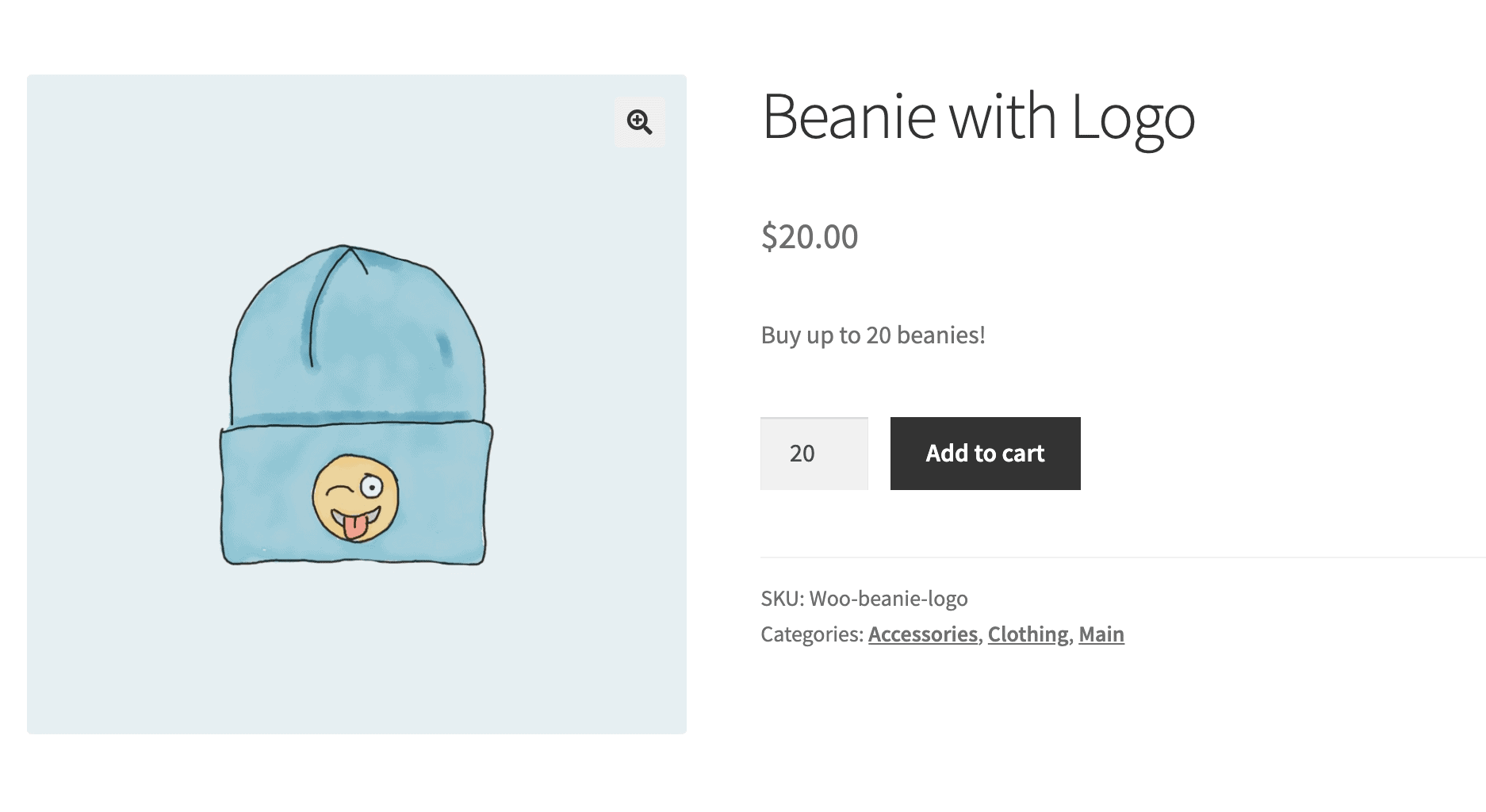 Beanie with max quantity