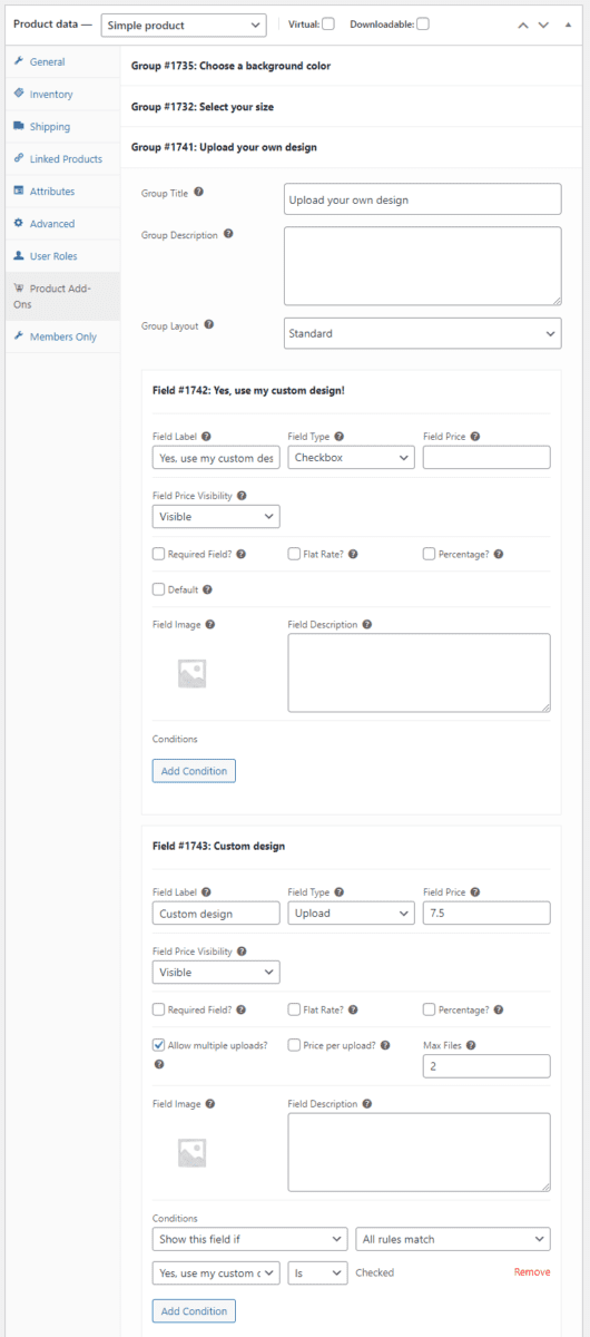 Conditional field