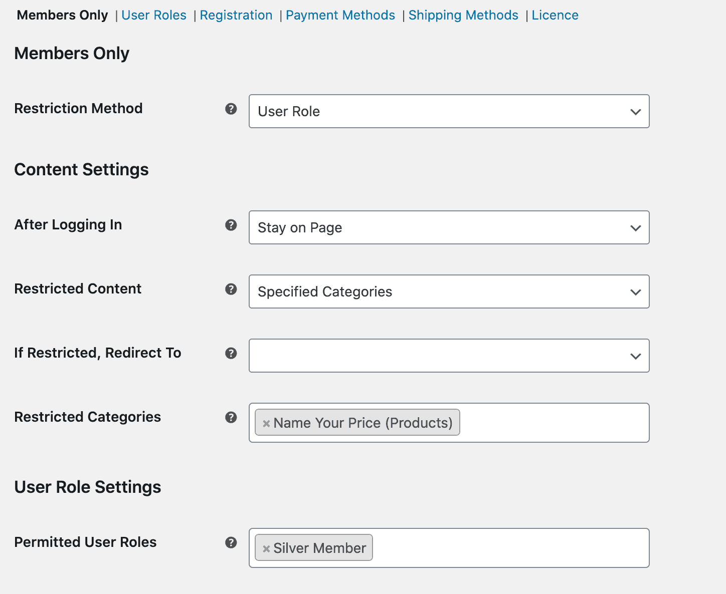 Hide WooCommerce category user role