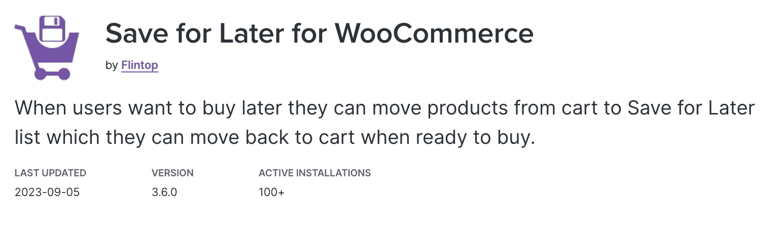 Save for Later for WooCommerce