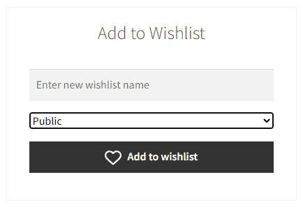 Creating a new wishlist prompt.
