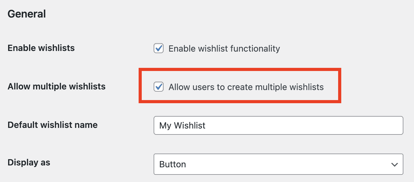 Allow users to create multiple wishlists