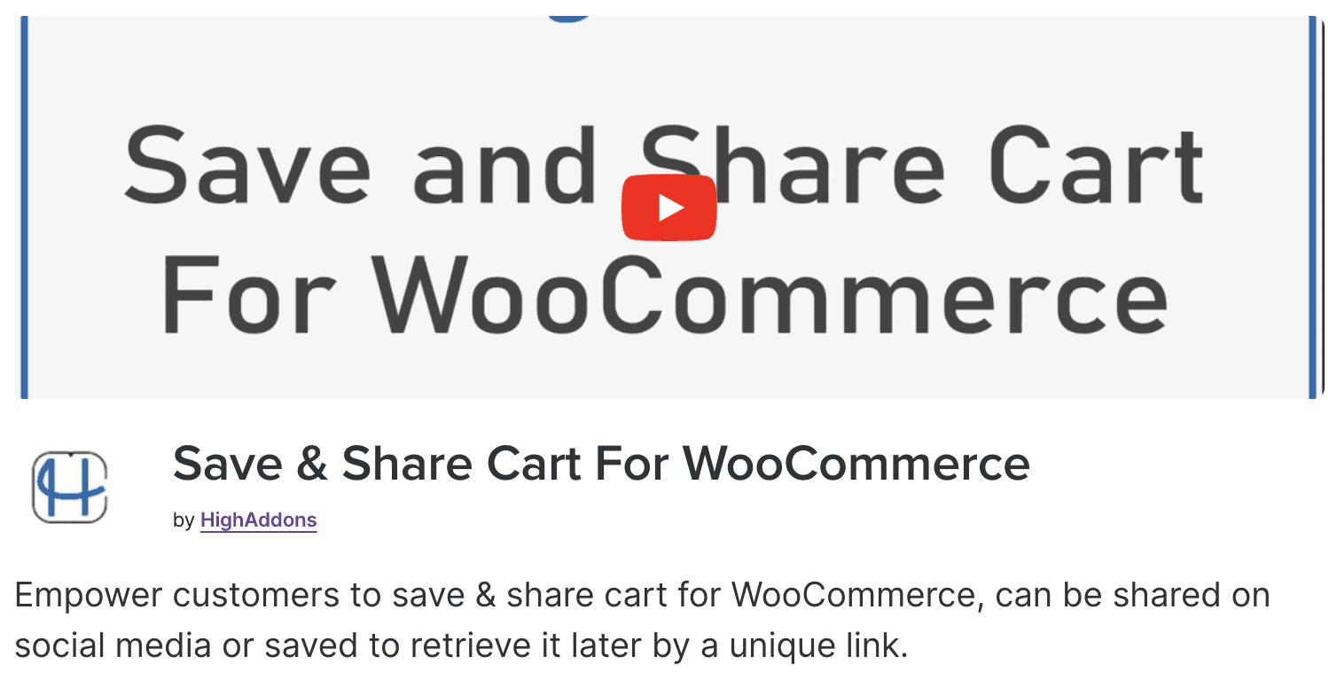 Save and Share Cart for WooCommerce