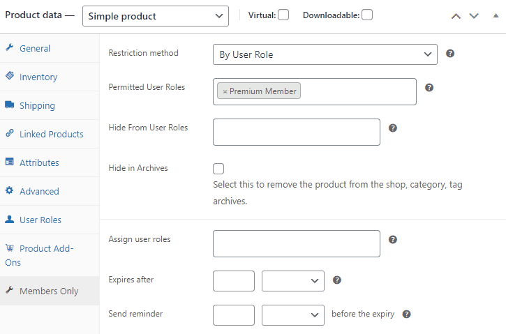 Members Only tab