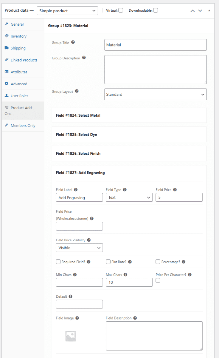 WooCommerce product designer multiple options