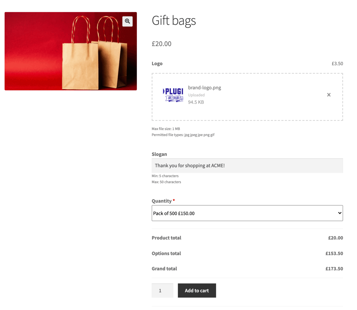 Packaging custom product in WooCommerce