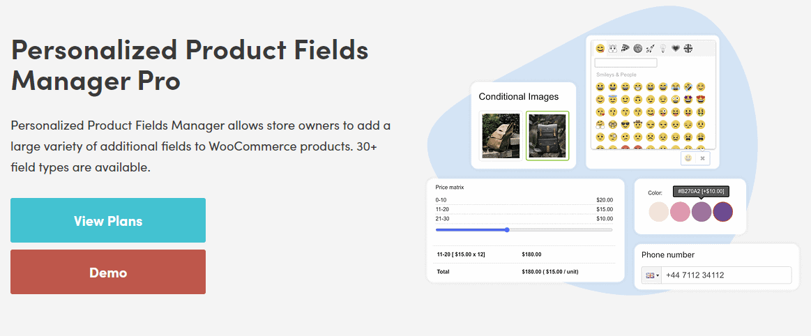 Personalized Product Field Manager