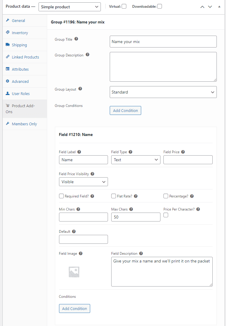 Setting up a text field