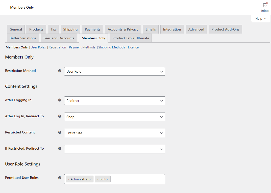 WooCommerce product restrictions by user role