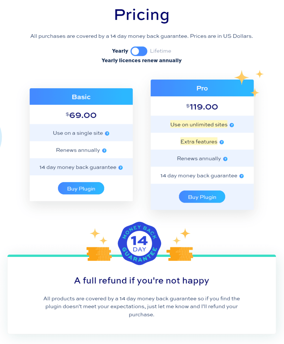 Pricing plans